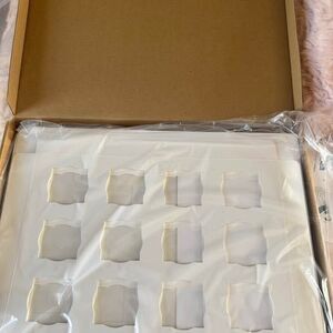 Set of 6 White Dessert Boxes with 12-Slot Inserts